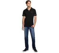 GUESS Polo de manga corta Eco Nolan para hombre, Negro -, Medium