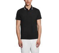 Guess Polo de Manga Corta Quattro G Tape para Hombre, Negro Azabache, X-Large
