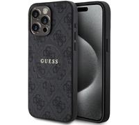 Guess PU 4G Ring Classic Logo Funda para iPhone 15 Pro Max Negro