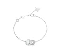 GUESS Pulsera Blooming Summer Turquesa - Brazalete de Acero con Doble Eslabón y Pavé de Cristales Blancos