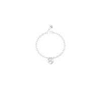 GUESS Pulsera de acero inoxidable con colgante de corazón, colección Crazy in Love, color plateado