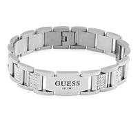 Guess Pulsera de hombre colección Frontiers. Pulsera cadena de acero con cristales. Longitud: 21 cm. Altura: 1,5 cm. Medida: T/U. La referencia es Jumb01341Jwstt/U