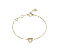 GUESS Pulsera con colgante de corazón de oro amarillo con detalles de cristal
