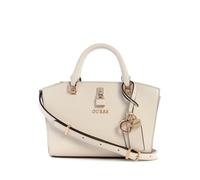 GUESS Queensland Mini Satchel, Bolso, Bandolera Mujeres, Off White/Taupe, Talla única