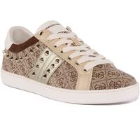 GUESS Raelin con Tachuelas Dorado 4G Logo Zapatillas Beige Mujer Ru 3 -