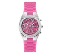 GUESS Reloj analógico de Cuarzo para Mujer con Correa de Silicona GW0032L5, Rosa, Cáncer de Mama W