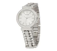 GUESS Reloj analógico 'Gala' plata / transparente / blanco One Size plata / transparente / blanco