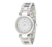 GUESS Reloj analógico 'Ginger' plata / blanco One Size plata / blanco
