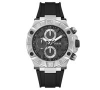 GUESS Reloj analógico negro / plata, Talla One Size