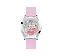 Guess Reloj de mujer Colección Crush W1223L1, correa de silicona y cristales Swarovski