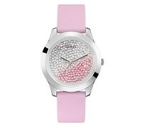 Guess Reloj de mujer Colección Crush W1223L1, correa de silicona y cristales Swarovski