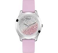 Guess Reloj de mujer Colección Crush W1223L1, correa de silicona y cristales Swarovski