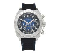 GUESS Reloj analógico 'TRACTION' azul oscuro / negro / plata One Size azul oscuro / negro / plata