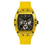 GUESS Reloj con Detalles de Cristal de 43 x 51 mm, Amarillo/Amarillo/Negro, Talla única, Phoenix