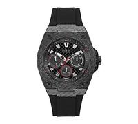 Guess Reloj cronógrafo de Cuarzo para Hombre con Correa de Silicona W1048G2, Negro, Pulsera