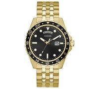 GUESS Reloj de Acero Inoxidable de 44 mm con día y Fecha, Tono Dorado/Dorado/Negro, Talla única, Comet