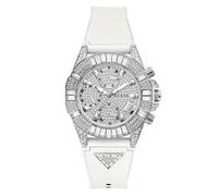 GUESS Iconic 40th GW0814L2 - Reloj analógico para mujer, esfera redonda, color blanco, blanco