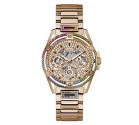 GUESS Reloj de mujer Queen multifunción, oro rosa/arco iris GW0464L5