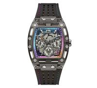 Guess Reloj de Pulsera de Silicona Phoenix para Hombre, Negro, Moderno