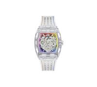 Guess Reloj de Pulsera de Silicona Phoenix para Hombre, Transparente, Correa
