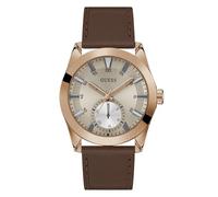 Guess Reloj de pulsera Greyson de piel para hombre, oro rojo