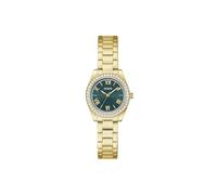 Guess Reloj de Pulsera para Mujer GW0841L9 Mini Luna, 30 mm, Acero Inoxidable, Esfera Azul, Cuarzo, Cristal Mineral, 3 ATM, circonita, Correa de eslabones Dorados de 14 mm