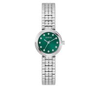 Guess Reloj de Pulsera para Mujer GW0930L1 Clara, 28 mm, Acero Inoxidable Plateado, Esfera Verde, Cuarzo, Cristal Mineral, 3 ATM, circonita, Correa de eslabones de 14 mm