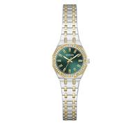 Guess Reloj de Pulsera para Mujer GW0931L8 Pixie, 25 mm, Acero Inoxidable Bicolor PVD, Esfera Verde, Cuarzo, Cristal Mineral, circonita, 3 ATM, Correa de eslabones