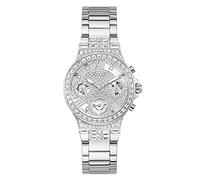 Guess Reloj Deportivo multifunción para Mujer con Cristales de 36 mm, Esfera Rosa, Caja y Pulsera de Acero Inoxidable en Tono Oro Rosa