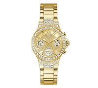 Guess Reloj Deportivo multifunción para Mujer con Cristales de 36 mm, Esfera Rosa, Caja y Pulsera de Acero Inoxidable en Tono Oro Rosa