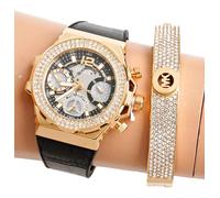 GUESS Reloj Mujer GW0553L4 Fusion Cronógrafo Swarovski Cristals IP Dorado Nuevo