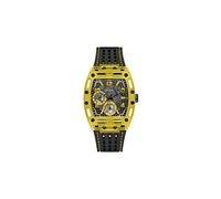 GUESS Reloj multifunción con Esfera expuesta Amarilla de EE. UU, Negro/Negro/Amarillo, Phoenix