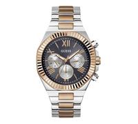 Guess Reloj para hombre Equity, acero inoxidable, multicolor, oro rosa, clásico