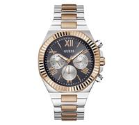 Guess Reloj para hombre Equity, acero inoxidable, multicolor, oro rosa, clásico