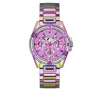 Guess Reloj para Mujer de 40 mm, Correa Morada, Esfera Lavanda, Caja Iridiscente, Morado, GW0464L4-AMZUK
