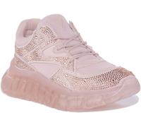 Guess Rhinestone Clarisse Zapatillas De Correr Para Mujeres Negras UK 3 - 8