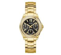 Guess Ritzy GW0685L4 - Reloj de Pulsera para Mujer con Fecha, Correa de Acero Inoxidable, Cristal Mineral, Esfera Negra, 5 Bar, diámetro de la Caja: 36 mm