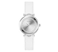 GUESS Reloj de pulsera para mujer Rumour de cuero, plata