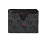 GUESS Saffiano Slimfold - Cartera para Hombre, Color Negro, Talla única, Cartera Delgada Saffiano