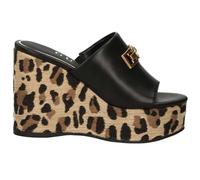 GUESS Sandalia Evenza TC 110 de piel sintética negro/leopard, Black Leopard, 37 EU