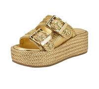 GUESS Sandalias Binks para mujer, Oro 710, 3.5 UK