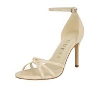GUESS Sandalias de tacón de primavera para mujer, Charol marfil 150, 40 EU