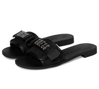 GUESS Sandalias planas Elyze para mujer, negro (Black 003), 37 EU