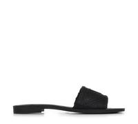 GUESS Sandalias Planas para Mujer, Negro, Diseño con Logo en Relieve, Estilo Casual (Negro, Sistema tallas calzado EU, Adulto, Números, mediano, 38)