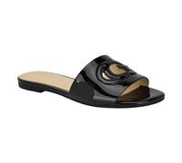 Guess Sandalias planas Tashia para mujer, Black Patent 002, 38 EU