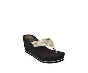GUESS Sarraly - Chanclas para mujer, dorado, 39.5 EU