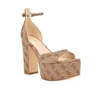 GUESS Selima, Sandalia con talón Mujer, Brown Logo 210, 42 EU