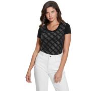 GUESS Short Sleeve Crew Neck 4g Allover tee Shirt Camiseta Mujer