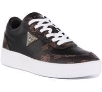 Guess Sidney Lace Up 4G Logo Impreso Trainer Para Mujeres En Negro EU 36-42