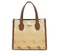 GUESS Silvana 2 Compartment Mini Tote, Bolsa de Mano Mujer, Logotipo de coñac, Talla única